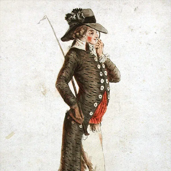 Cris Et Costumes De Paris, Gravure N°4, Jeune Elegant Se Promenant Aux Palais Royal Pour Fixer Les Caprices De Sa Soirée Par Watteau (1786) 2