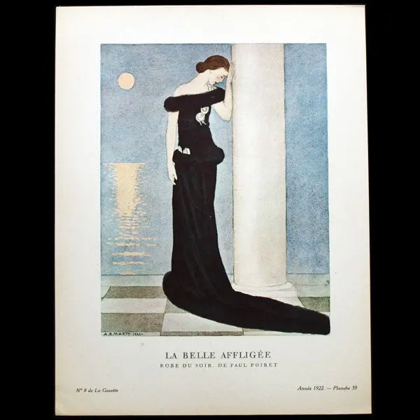 Gazette Du Bon Ton - La Belle Affligée, Robe Du Soir De Paul Poiret, Planche D'andré Marty (N°8, 1922) 1