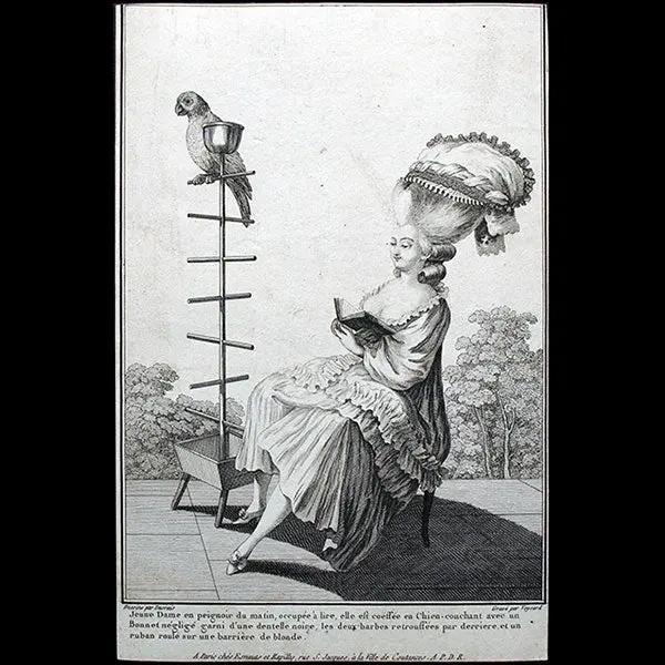 Gallerie Des Modes Et Costumes Français, Gravure N° K 56, Jeune Dame En Peignoir 1