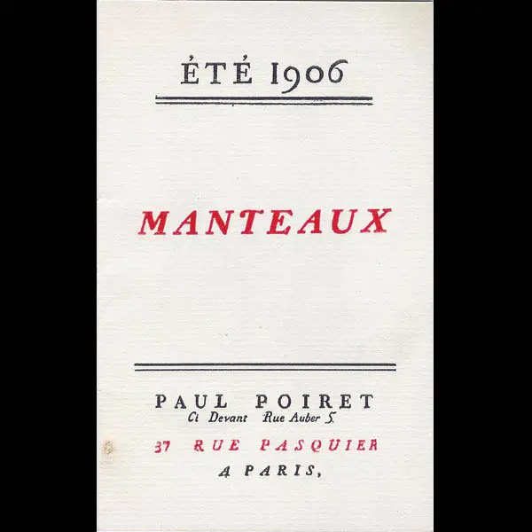 Poiret - Les Manteaux De L’Été 1906 1