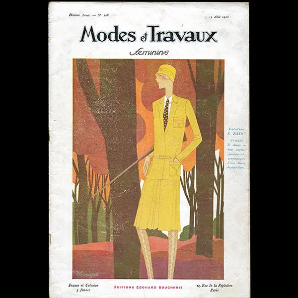 Modes Et Travaux, 15 Août 1928, Couverture De Benigni D'un Modèle De Patou 1
