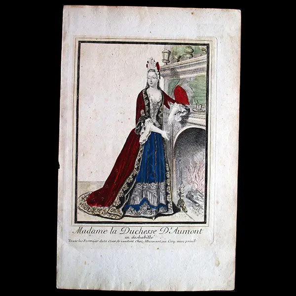 Madame La Duchesse D'aumont En Déshabillé, Gravure De Bonnart (Circa 1696-1711) 1