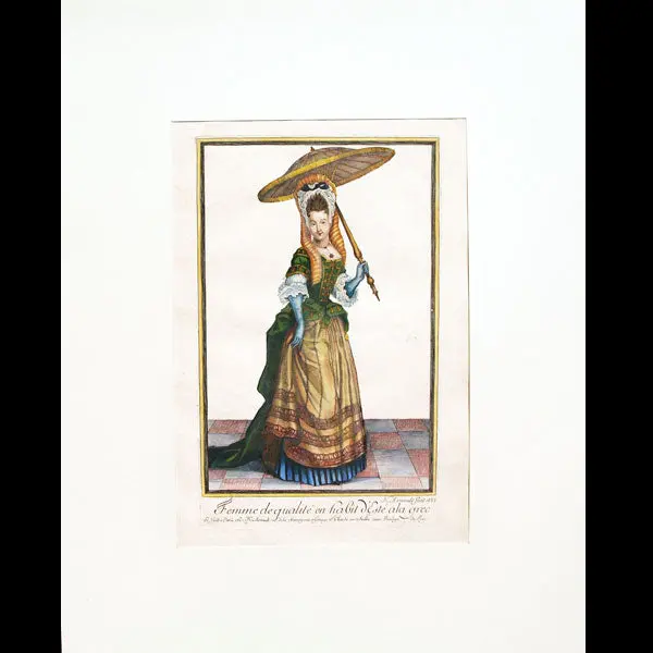 Femme De Qualité En Habit D'este À La Grec, Gravure D'arnoult (1688) 1