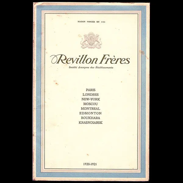 Revillon Frères, Catalogue Pour L'hiver 1920-1921 1