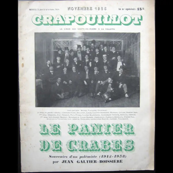 Crapouillot, Le Panier De Crabes, Souvenirs D’Un Polémiste (1938) 1