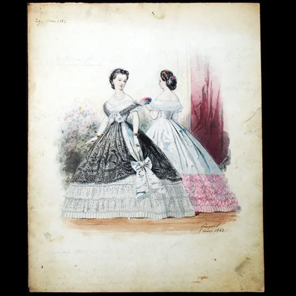 Dessin D'hippolyte Pauquet Pour Le Petit Courrier Des Dames (1862) 1
