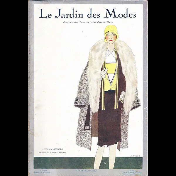 Le Jardin Des Modes, N°114, 15 Janvier 1929, Couverture De Jean Pagès 1