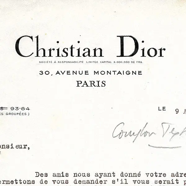 Christian Dior - Lettre De Raymonde Zehnacker (1948) 2