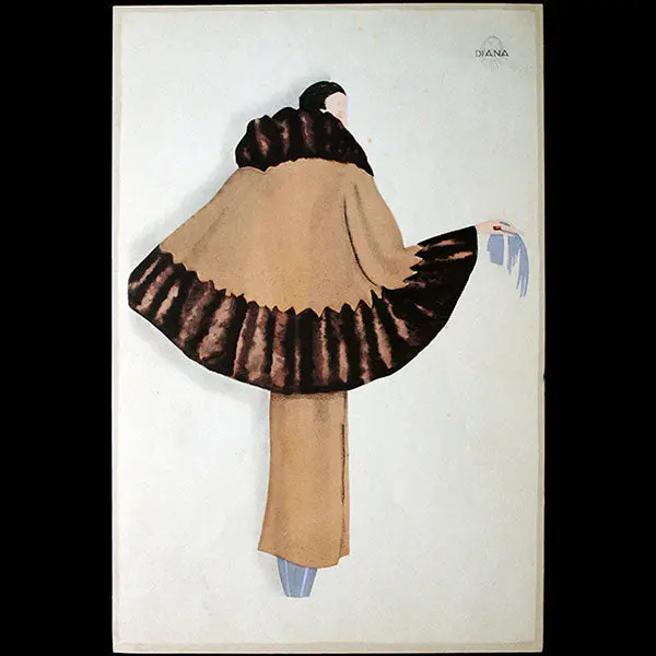 Fourrures Simon Frères - Diana, Manteau En Agneau Rasé Garni De Taupe (1929) 2