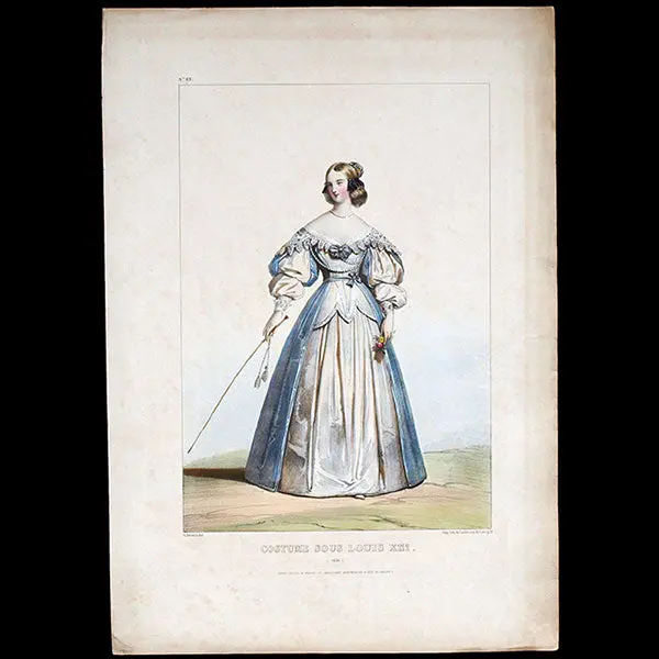 Achile Deveria - Costumes Historiques De Ville Ou De Théâtre, Planche N°83, Costume Sous Louis Xiii (1831) 1