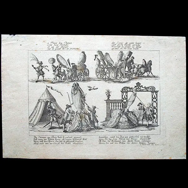 Caricature Allemande Des Coiffures Hautes Du Dix-Huitième Par Johann Martin Will (Circa 1780) 1
