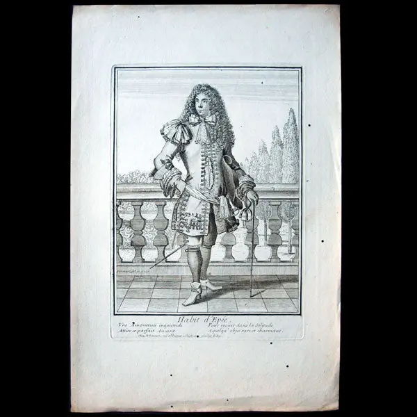 Homme En Habit D’Épée, Gravure De Bonnart (Circa 1680) 1