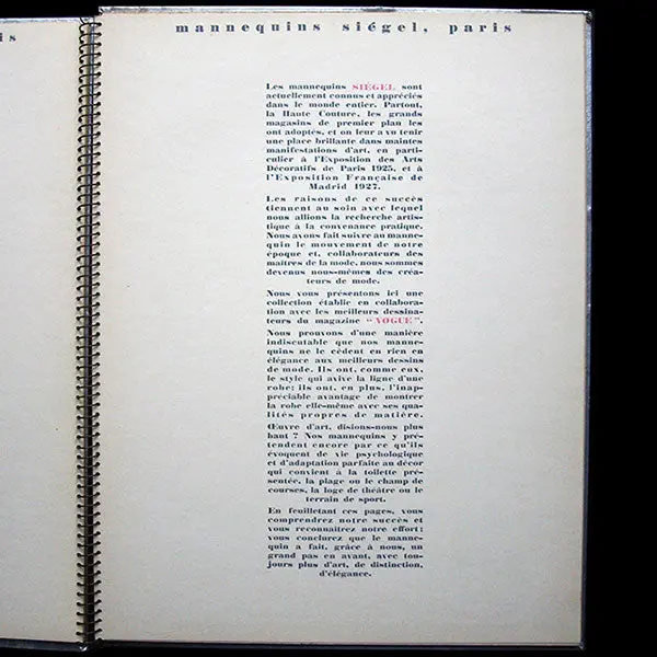 Siégel - Catalogue Mannequins, Photographies De George Hoyningen-Huené (1928) 2