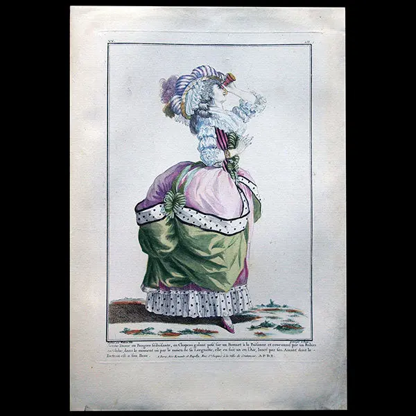 Gallerie Des Modes Et Costumes Français, 1778-1787, Gravure N° Vv 258, Jeune Dame En Bergère Séduisante Par Watteau (1784) 1