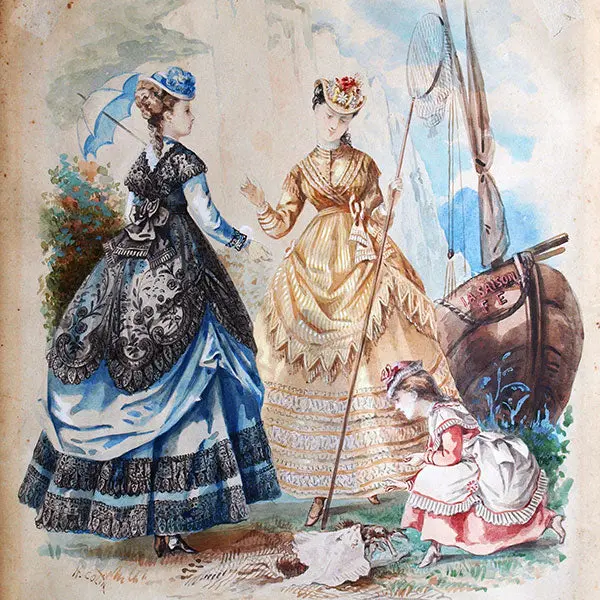 Héloise Colin Leloir - Dessin Pour La Revue De Mode La Saison (1869) 2