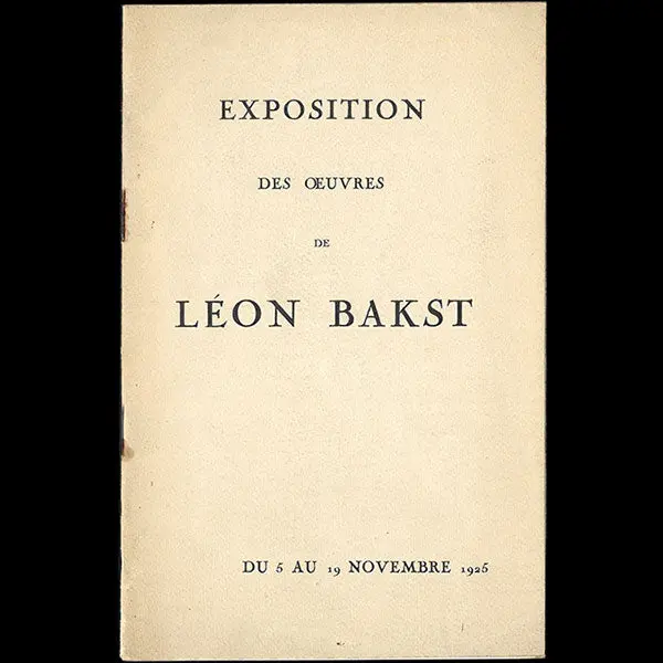 Léon Bakst, Exposition De Ses Oeuvres, Hôtel Jean Charpentier, Paris, Du 5 Au 19 Novembre 1925 1