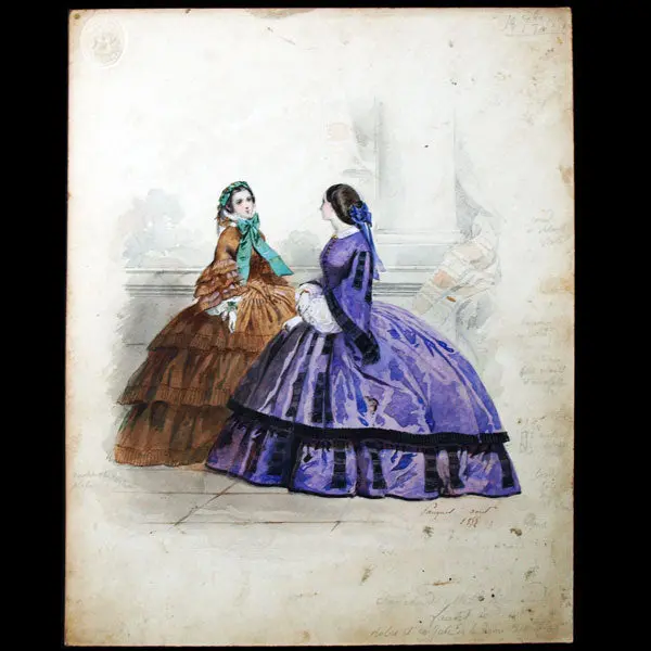 Dessin D'hippolyte Pauquet Pour Le Petit Courrier Des Dames (1858) 1
