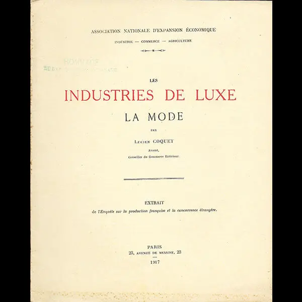 Coquet - Les Industries De Luxe : La Mode (1917) 1