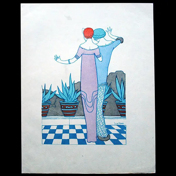 Les Choses De Paul Poiret Vues Par Georges Lepape - Ensemble De 4 Pochoirs (1912) 1