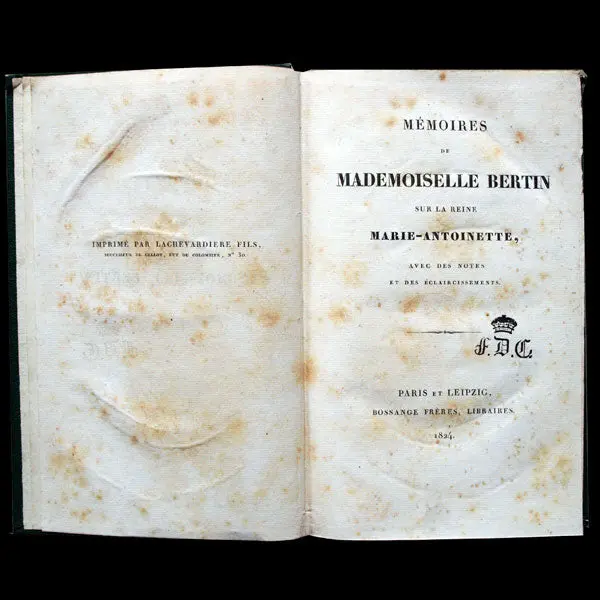 Mémoires De Mademoiselle Bertin Sur La Reine Marie-Antoinette (1824) 2