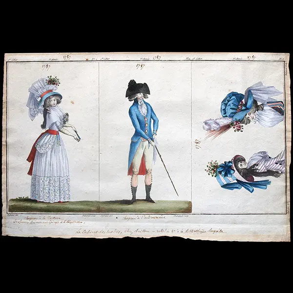 Magasin Des Modes Nouvelles Françaises Et Anglaises, Planches 1, 2 Et 3 Du 1Er Cahier De La 3Ème Année (20 Novembre 1787) 1