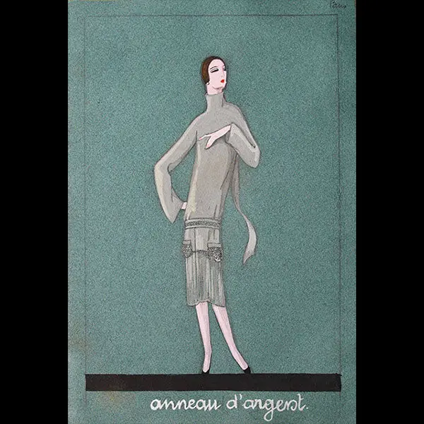 Jeanne Lanvin - Dessin De L'ensemble Anneau D'argent (1925) 1