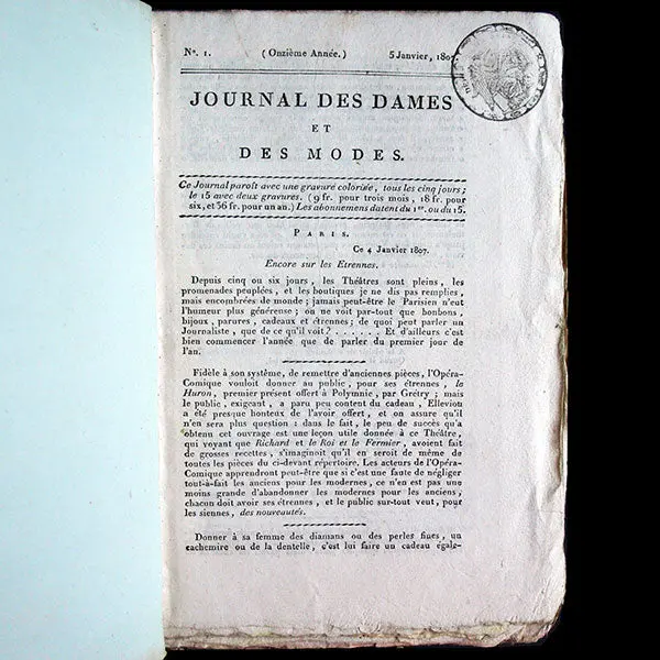 Le Journal Des Dames Et Des Modes, Costumes Parisiens, Réunion De 70 Livraisons De La 11Ème Année (1807) 2