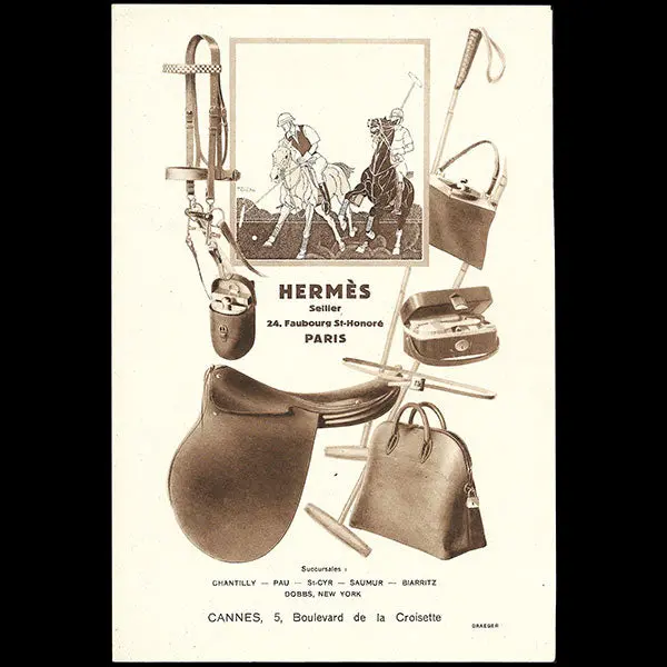Hermès Sellier - Planche Publicitaire Illustrée Par Hemjic (Circa 1927) 1