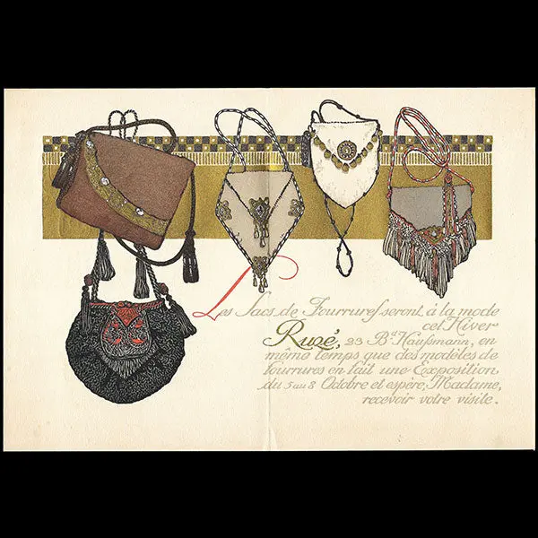 Ruzé & Cie - Invitation De La Maison De Fourrures À Une Exposition De Sacs-Manchons (Circa 1910) 2