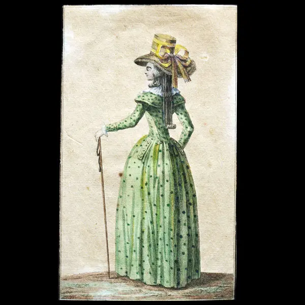 Cabinet Des Modes, Planche 2, 24Ème Cahier - Femme En Redingote En Drap Vert (1Er Novembre 1786) 1