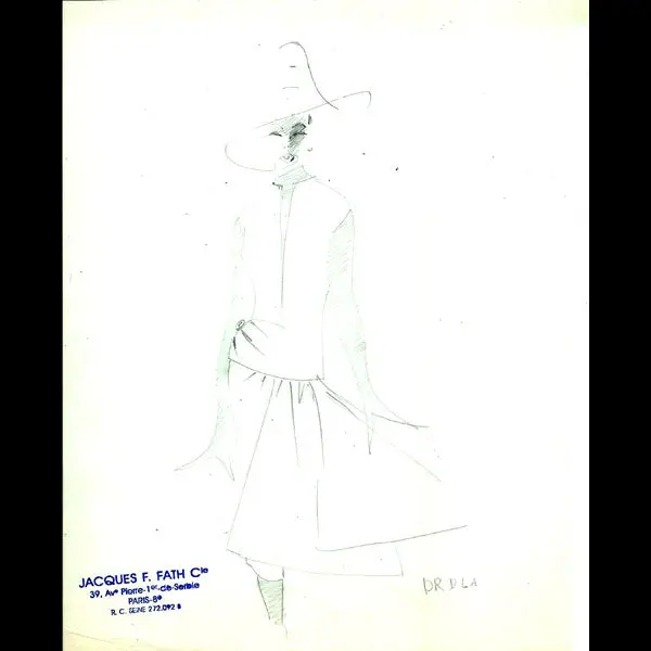 Fath - Dessin De La Maison Jacques Fath (Circa 1950) 1