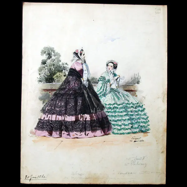 Dessin D'hippolyte Pauquet Pour Le Petit Courrier Des Dames (1860) 1