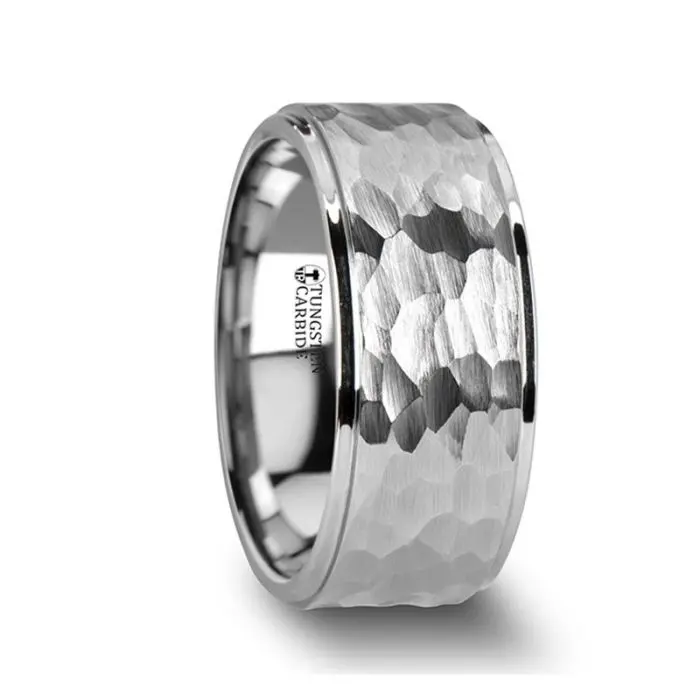 Winston | White Tungsten Ring Polished Step Edges 6