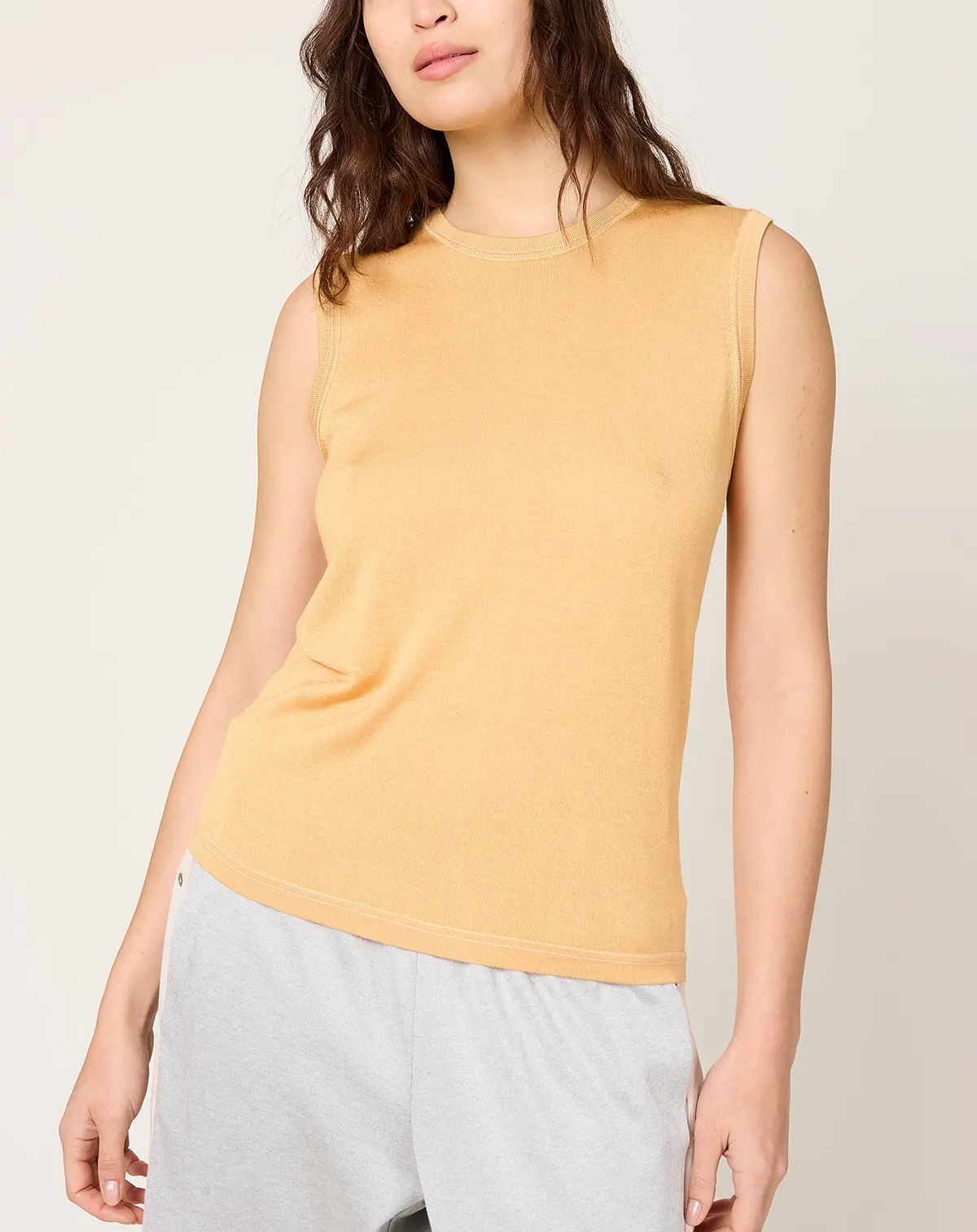Contrast Stitch Shell In Creamsicle 1