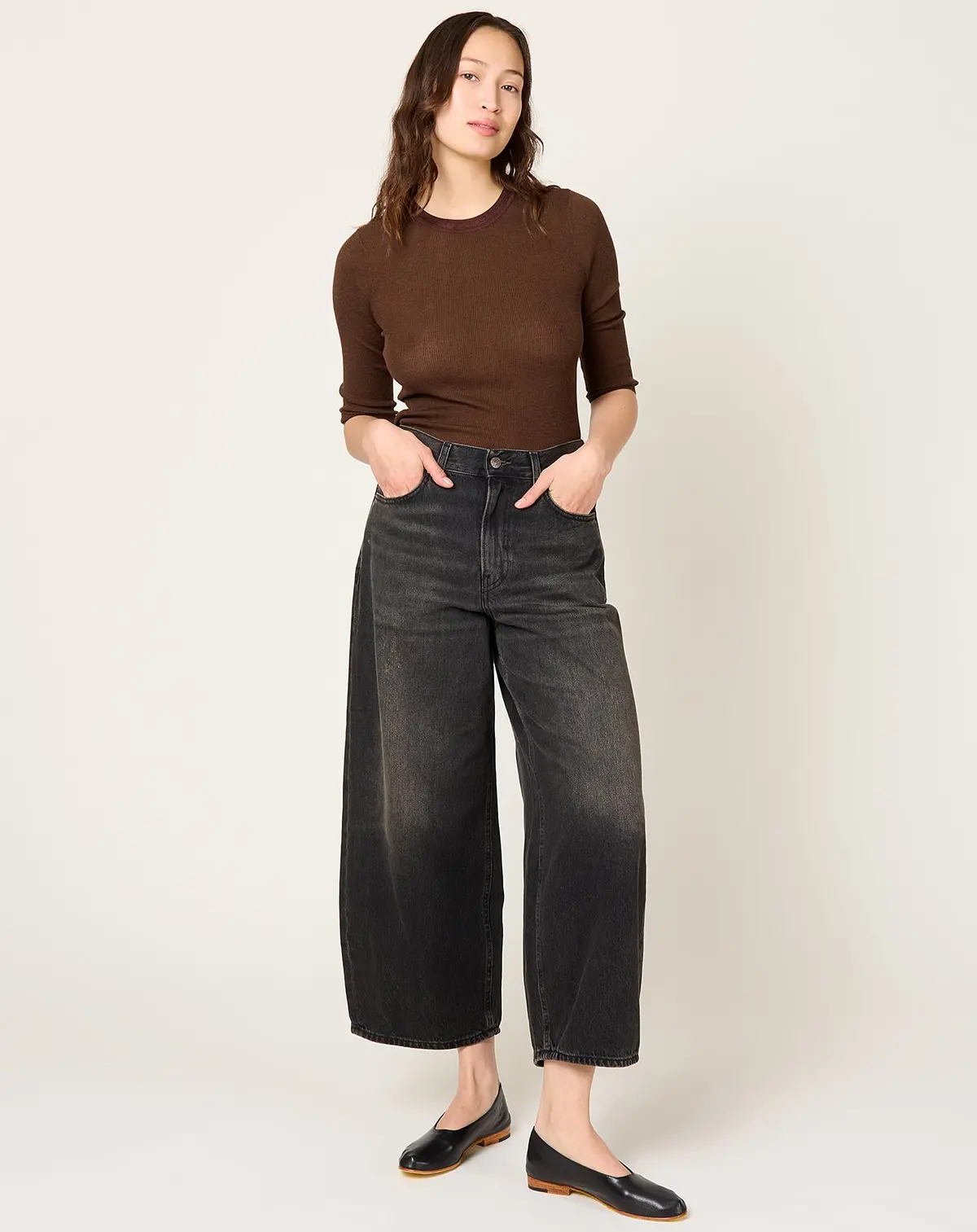 Cropped Roomy Jean In Mineral Black 1