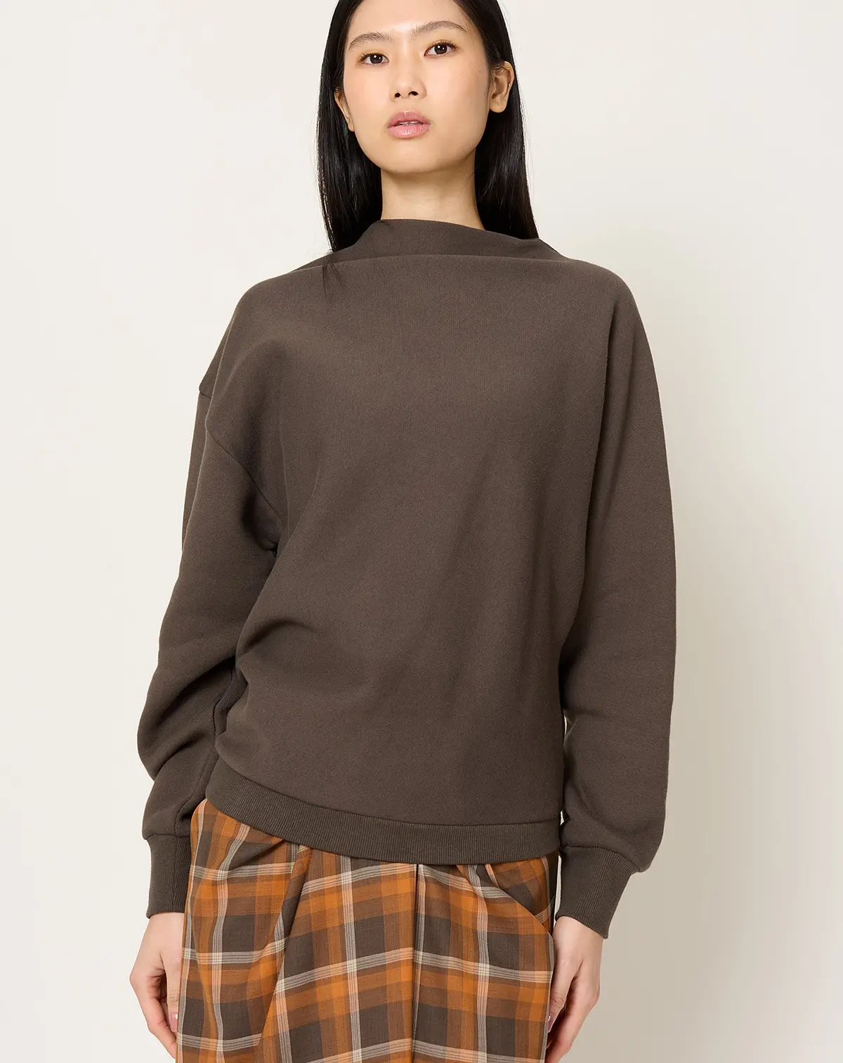 Draped Sweatshirt In Mud 1