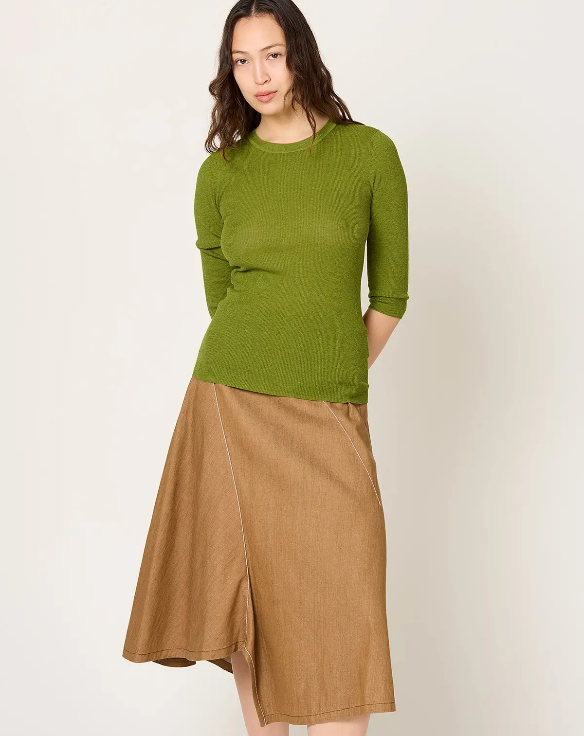 Heirloom Elbow Tee In Asparagus 1
