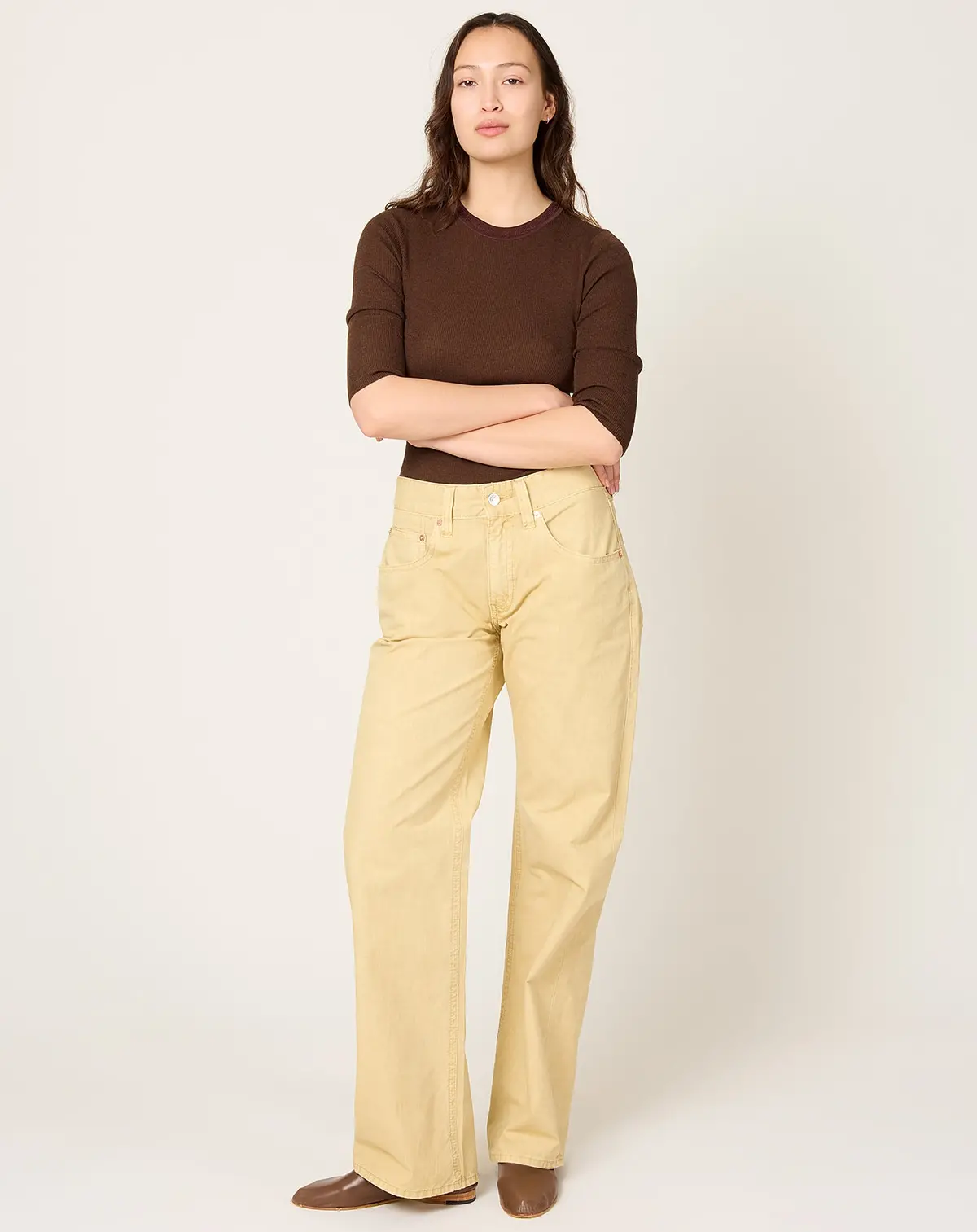 Slim Bootcut Trouser In Blonde 1