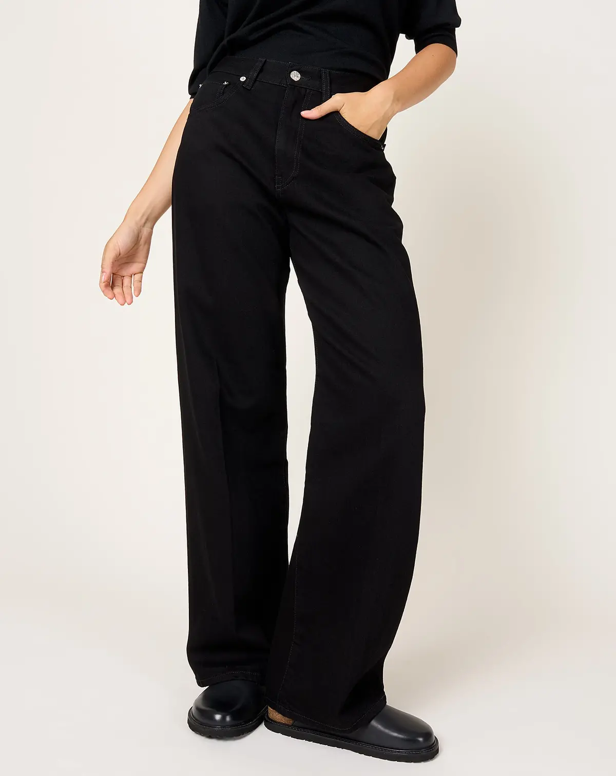 Wide Jean In Stay Black 1