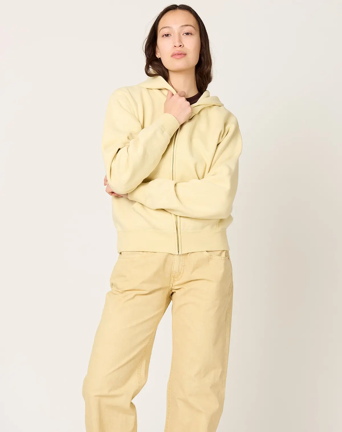Zip Up Hoodie In Blonde 1