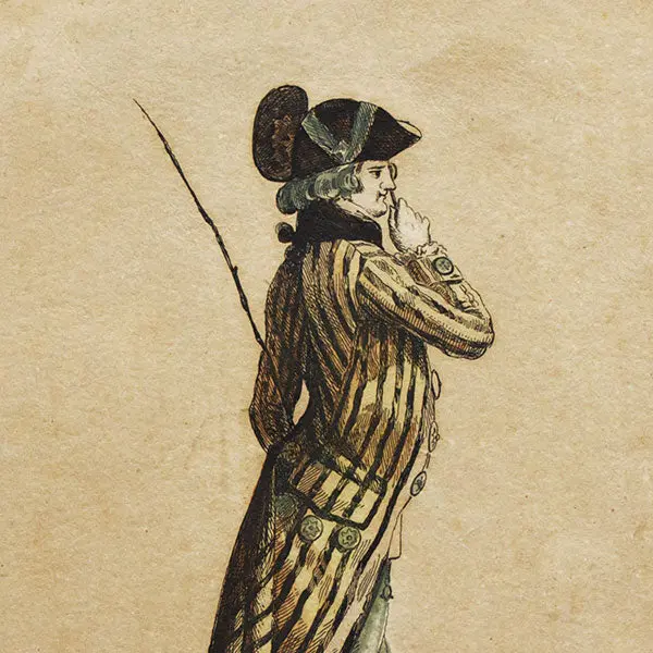 Gallerie Des Modes Et Costumes Français, 1778-1787, Gravure N° Ppp 366, Le Lorgneur Séduisant Par Watteau, Reproduction Par Guillaumot (1875) 2