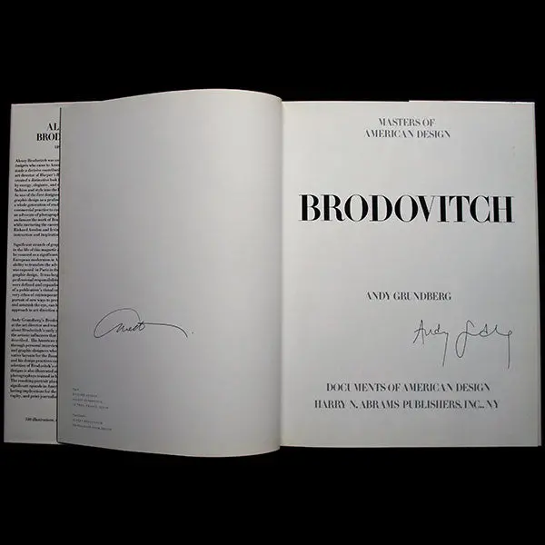 Brodovitch, Exemplaire Signé Par Richard Avedon Et Andy Grundberg (1989) 2