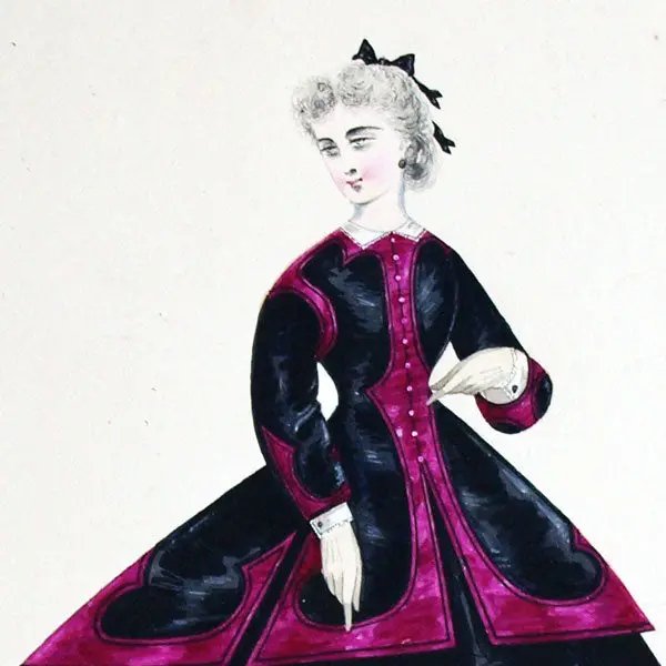 Dessin De Charles Pilatte Pour Les Maisons Worth Ou Ghys (Circa 1860-1870) 2