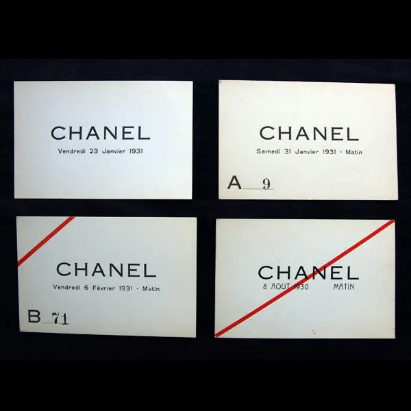 Chanel - Cartons D'invitation De Défilés Chanel De 1930 Et 1931 1