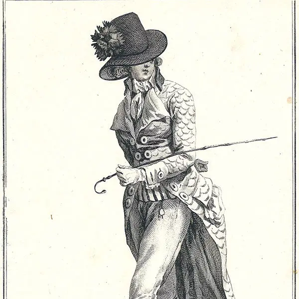 Gallerie Des Modes Et Costumes Français, 1778-1787, Gravure N° Ppp 365, L'agioteur Du Palais Royal Par Watteau (1787) 2