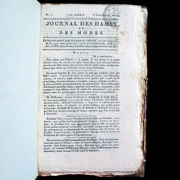 Le Journal Des Dames Et Des Modes, Costumes Parisiens, Réunion De 83 Livraisons De La 10Ème Année (1805-1806) 2