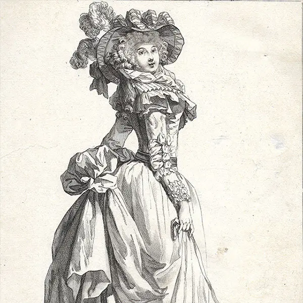 Gallerie Des Modes Et Costumes Français, 1778-1787, Gravure N° Eee 312, La Minaudière Marinette Par Watteau (1785) 2