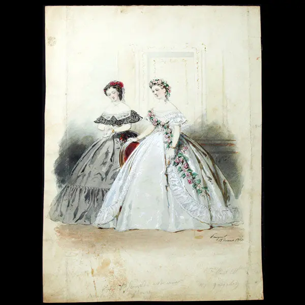 Dessin D'hippolyte Pauquet Pour Le Petit Courrier Des Dames (1860) 1