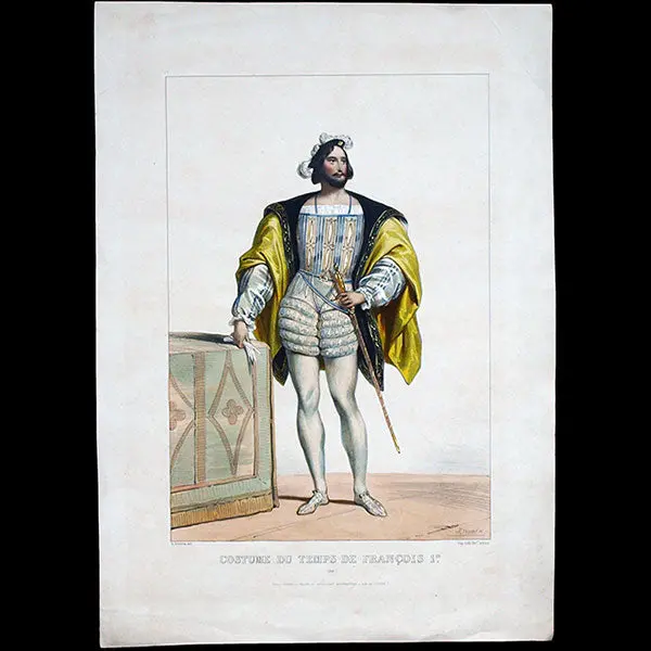 Achile Deveria - Costumes Historiques De Ville Ou De Théâtre, Planche N°68, Costume Du Temps De François Ier (1831) 1
