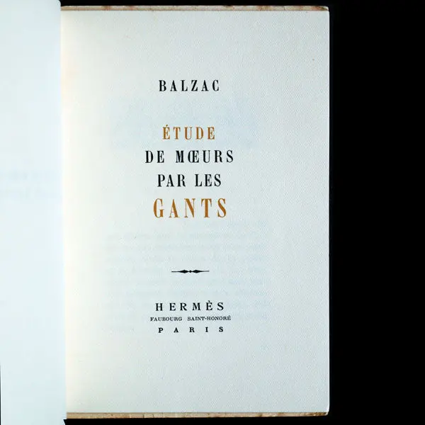 Balzac - Etude De Moeurs Par Les Gants, Tirage Courant Par Hermès (1950) 2